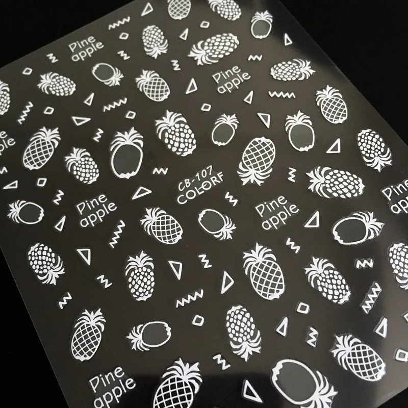 CB sereis CB-107 pineapple 3d nail art sticker nail decal stamping export japan Newest
