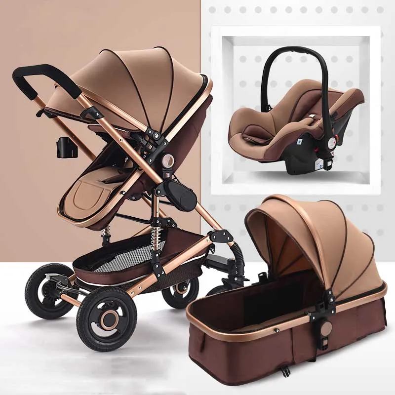 

Bluechildhood high landscape stroller 3 and 1 portable stroller two-way four-wheel shock absorber foldable highend baby stroller