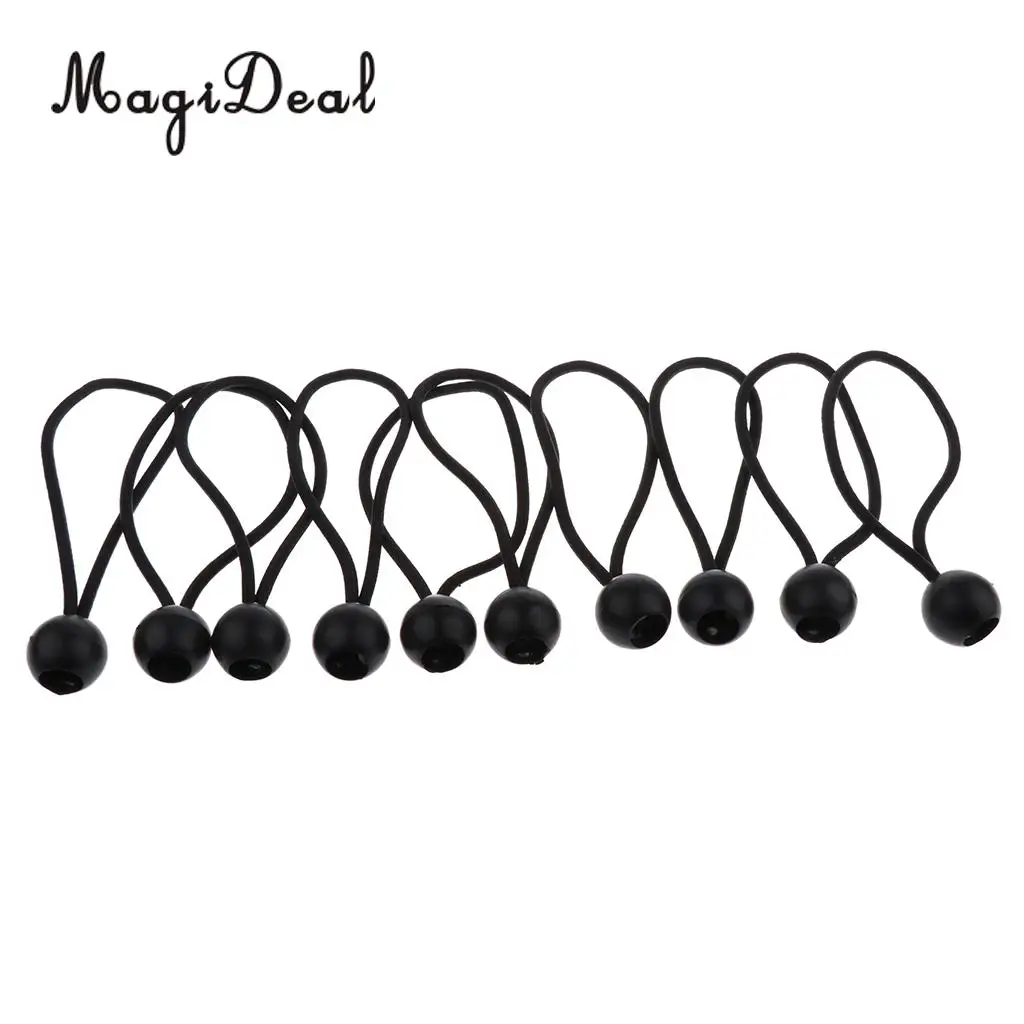10 Pieces 16cm Heavy Duty Ball Bungee Cord Tie down Cord Canopy Straps Travel Luggage Tie Camping Tent Fixing Rope Tent Acess