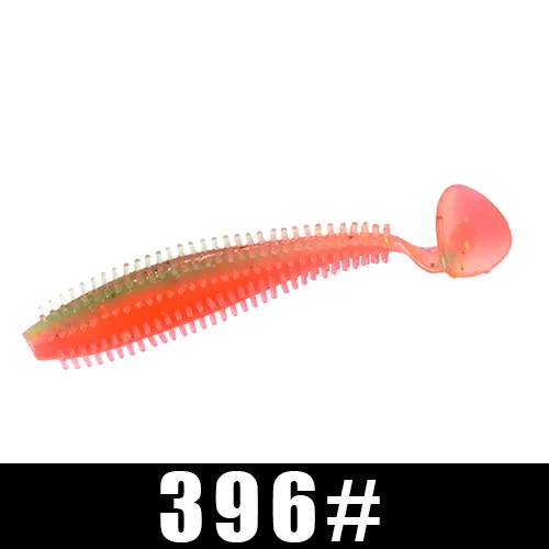 FISH KING, мягкие приманки для рыбалки, 90 мм/4 г, 120 мм/9 г, Т-образный хвост, один хвост, Shad, карп, силиконовые мягкие приманки для рыбалки, снасти - Color: 396