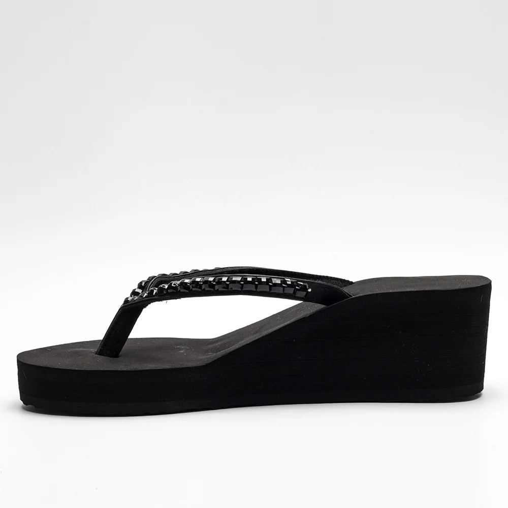 womens high wedge flip flops