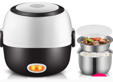 

Mini Rice Cooker Insulation Heating Electric Lunch Box 2/3 Layers Portable Steamer Multifunction Automatic Food Container