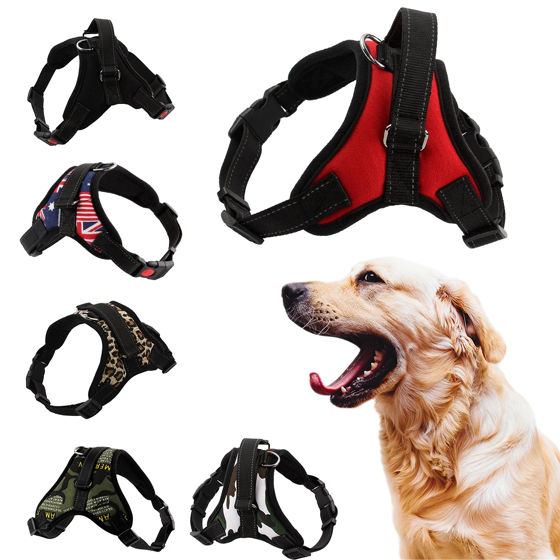 Pet Puppy Large Dog Adjustable Harness for Small Medium Large Dogs