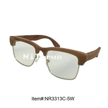 

square metal full frame walnut solid wood half frame optical reading glasses