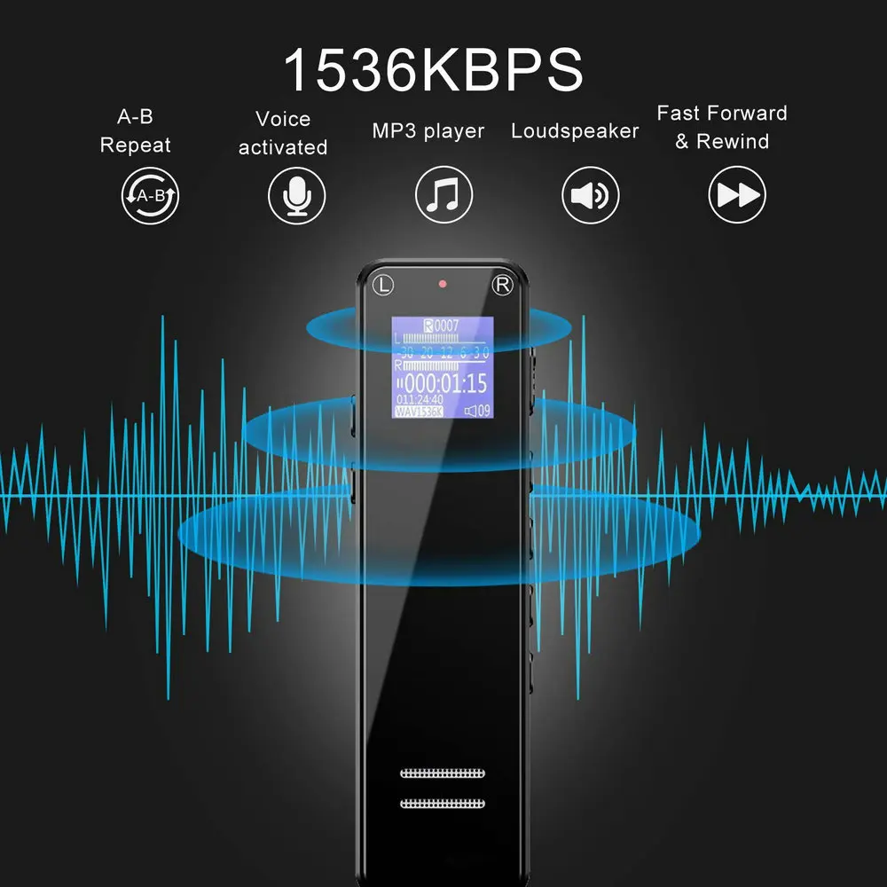Цифровой диктофон V16 Vandlion 8 ГБ 16 профессиональный мини mp3 плеер с клипсой для