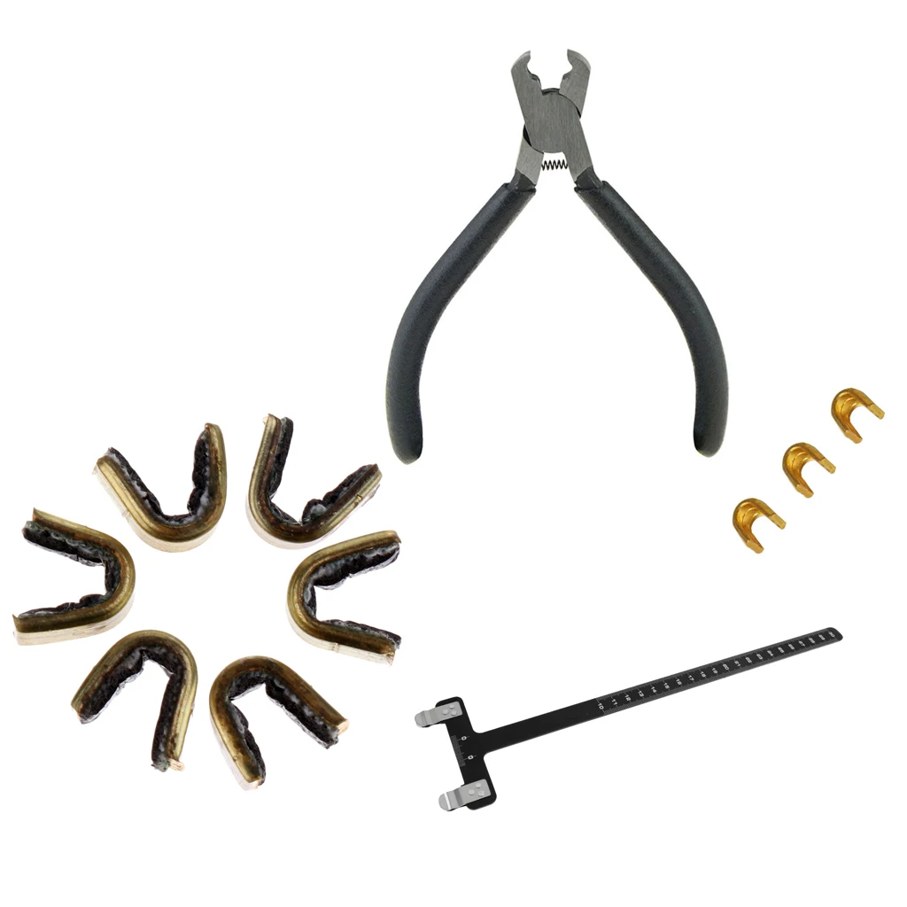 9pcs Archery Bowstring Nocking Points Set + Nocks Pliers + T Bow Square Archery Accessories Hunting T Bow Square Ruler Tool