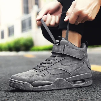 

New Big Size Men's Shoes Spring and Autumn High To Help Sports and Leisure Walking Shoes Fashion Increased Air Cushion Shoes