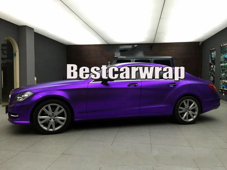 Виниловая обмотка PROTWRAPS сатиновая хромированная фиолетовая виниловая пленка для