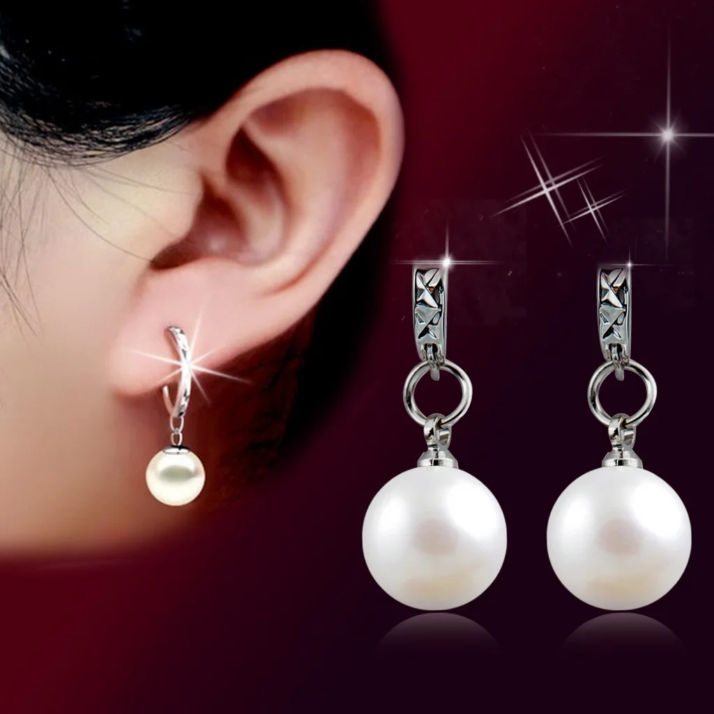 

New Personality Crystal Earrings High Quality Pearl Earrings For Women Stud Earrings Inlaid Big Pearl Earrings Wholesale