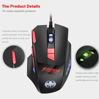 

Professional Wired Gaming Mouse BLOODBAT GM18 Wired Gaming Mouse Ergonomic Design 6800DPI 7Gears Optical Mice Silent Mause#3