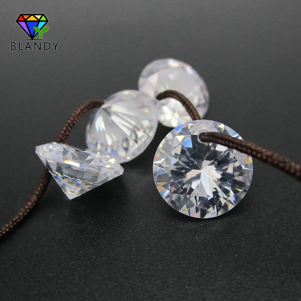 

4.0~8.0mm 5A Loose Cubic Zirconia Stones 5mm 6mm Round Brilliant Cut CZ Stone Synthetic Gems with Single Hole for DIY Jewelry