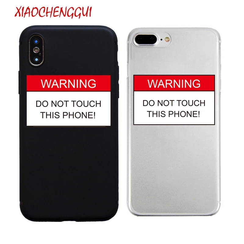 

Cute Letter Warning Soft Silicone Phone Case For iPhone X XS MAX XR 6 6s 7 8 Plus 5 5S SE Protective TPU Shell Cover Back