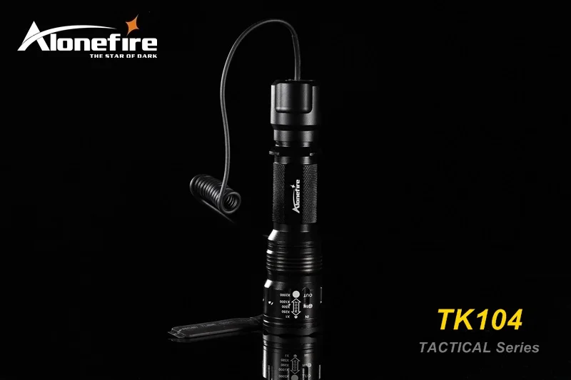 Alonefire TK104 XM-L2 светодиодный зум Профессиональный тактический светильник-вспышка лампа страйкбол винтовка стрелочный пистолет открытый охотничий мощный фонарь светильник