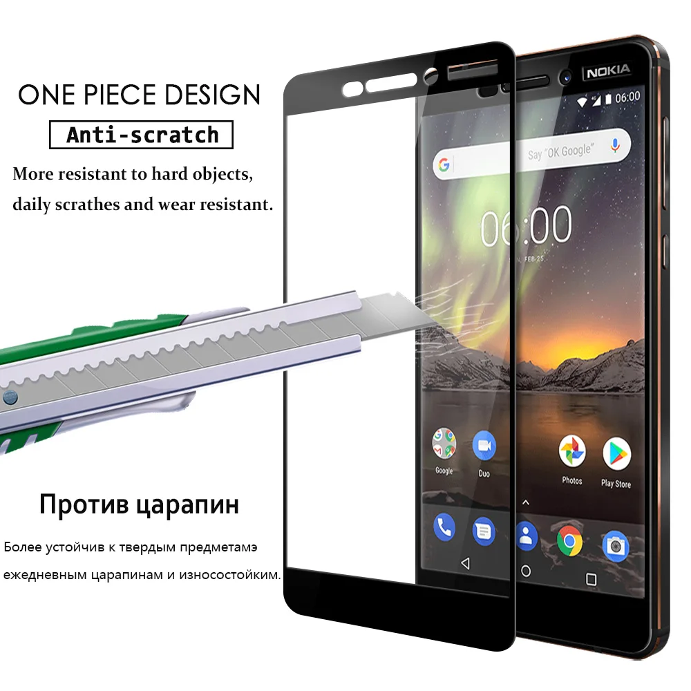 KNO1392_2_Full Screen Cover Tempered Glass for Nokia 6.1 Nokia 6 2018 5.5 inch