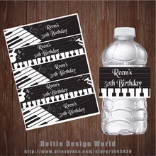 20 шт./партия пианино клавиши музыка тема бутылки воды этикетки конфеты бар обертка на заказ детский душ День Рождения Вечеринка свадебные украшения