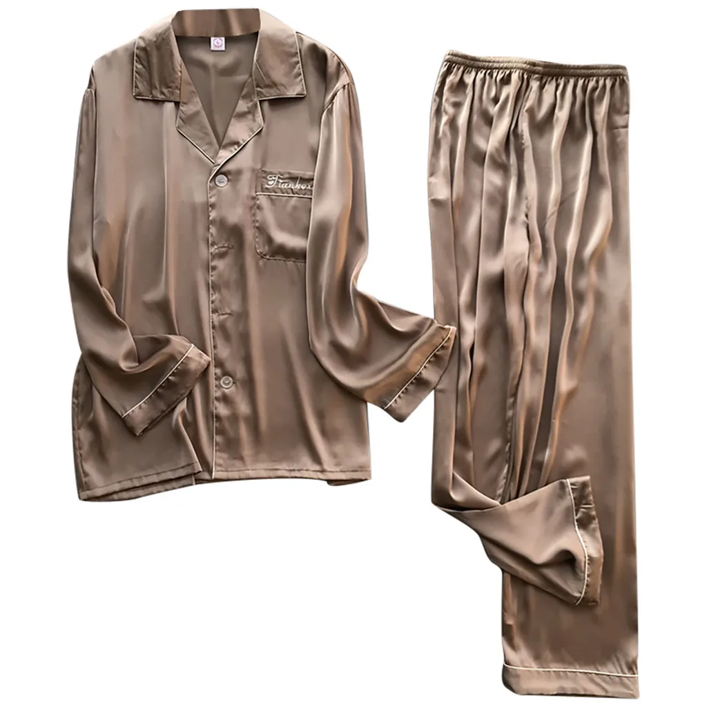 Women Simulation Silk Pajamas Lingerie Plus Size Long Sleeve Long Sleep Pants Set 4.5 Women Simulation Silk Pajamas Lingerie Plus Size Long Sleeve Long Sleep Pants Set 4.5