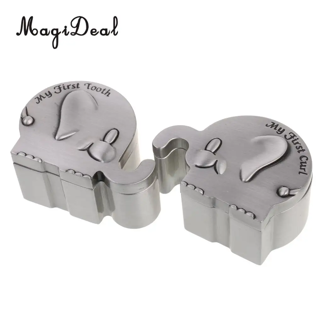 Zinc Alloy Bear My First Tooth and Curl Cabinet Infant Toddlers Baby Shower Christening Novelty Birthday Gift Favor