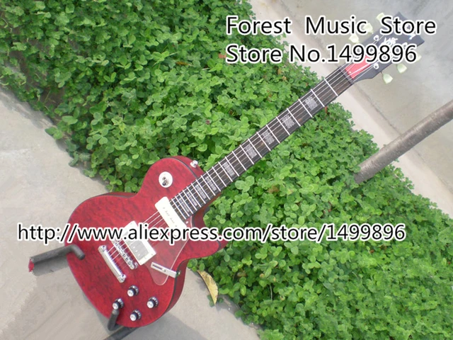 Cheap Custom Shop Reddish Brown Matte Satin Finish 22 Frets LP Custom Electric Guitar 2014 New Model China OEM Guitar Lefty Available