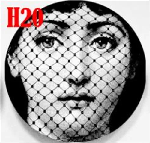 Новые керамические тарелки Fornasetti для украшения дома, фарфоровые настенные художественные тарелки, 8 дюймов - Цвет: 20