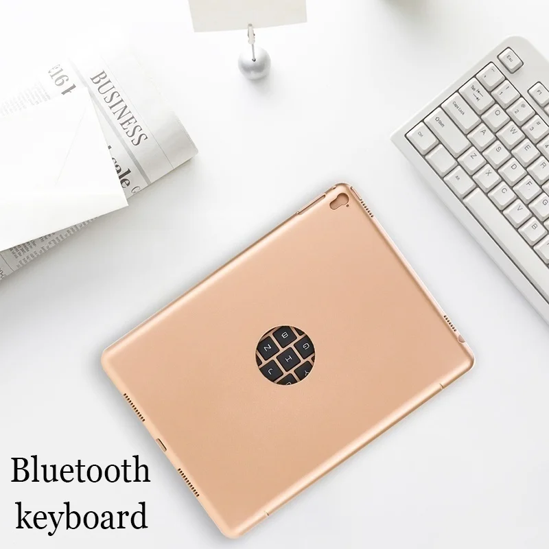 2.IPad Pro 9.7 Air 2 Keyboard Case ABS Stand Smart Cover with Backlits Bluetooth Keyboard Folios Case Cover