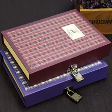 Симпатичные канцелярские принадлежности личный дневник с замком блокнот Простой творческий цвет бумага крафт-бумага планер Справочник Журнал Блокнот подарки