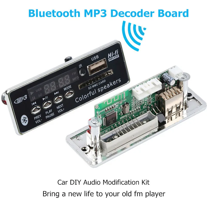 5 12 в автомобильный комплект Bluetooth MP3 плеер Hifi FM радио беспроводной аудио приемник