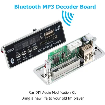 

5-12V Bluetooth Car Kit MP3 Player Hifi FM Radio Wireless audio Receiver 3.5mm USB AUX TF card DIY Bluetooth Car Speaker