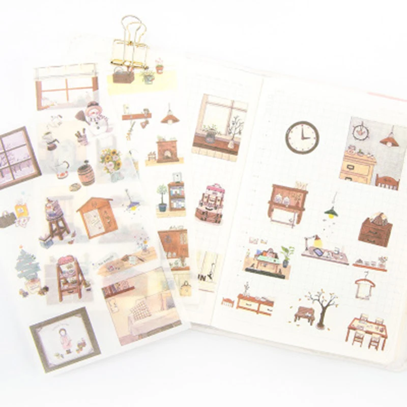 

6 sheets / set Leisure time Creative decorative scrapbook paper PVC transparent stationery stickers