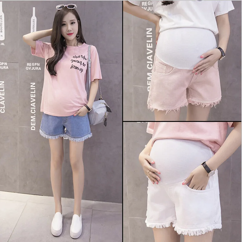 Fashion Summer Maternity Shorts For Pregnant Women Casual Loose Elastic
