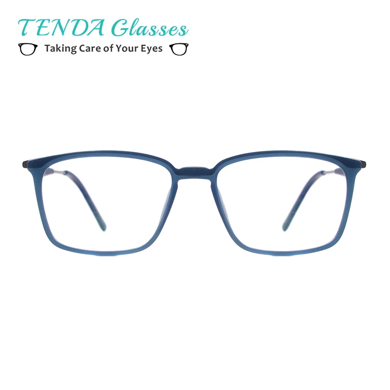 

Men Rectangular Eyeglasses Frame Fashion TR90 Lightweight Spectacles Clear Glasses Spring Hinge For Prescription Multifocal Lens