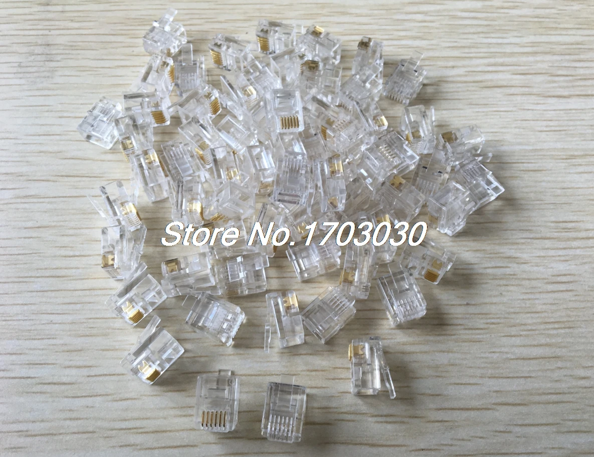 

50 pcs RJ11 6P6C Modular Plug Telephone Connector