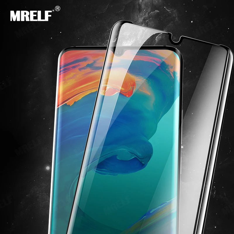 

MRELF Tempered Glass for Huawei P30 Pro Screen Protector for Full Curved Edge Protective Glass for Huawei Nova 4e P30 Lite Glass