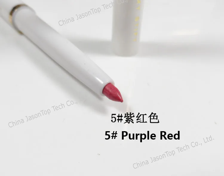 Вращающийся карандаш для губ, скручивающий карандаш для губ, косметическая подводка для глаз, водонепроницаемый красный карандаш для губ, белый, черный, синий, фиолетовый, косметические инструменты - Цвет: 05 Purple Red