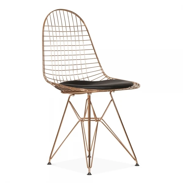 Розовые медные, золотистого цвета цветной провод стул современный дизайн классический провод кафе со стульями металлический чердак проволочный стул с подушкой проволочный стул