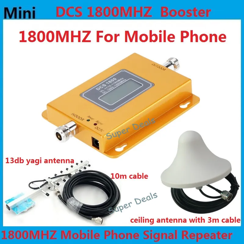 

Mini DCS booster 4G LTE cellphone signal repeater mobile phone signal amplifier cellular signal booster yagi & ceiling antenna