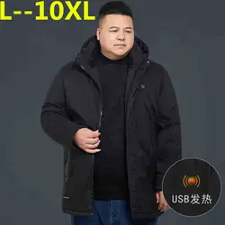 10XL 8XL 6XL 5X брендовая зимняя куртка мужская одежда 2018 повседневная с капюшоном воротник модное зимнее пальто Мужская парка верхняя одежда