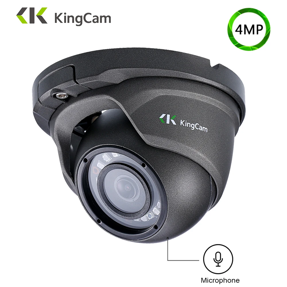Камера видеонаблюдения KingCam металлическая Антивандальная камера POE с объективом