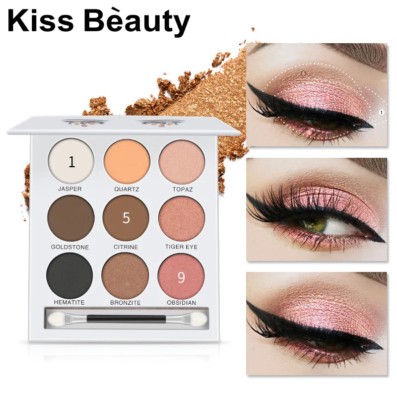 

kissbeauty 9 Colors Pearlescent Eye Shadow Facial modification Makeup Matte Metallic Palette Makeup Nude Makeup Set Cosmetics
