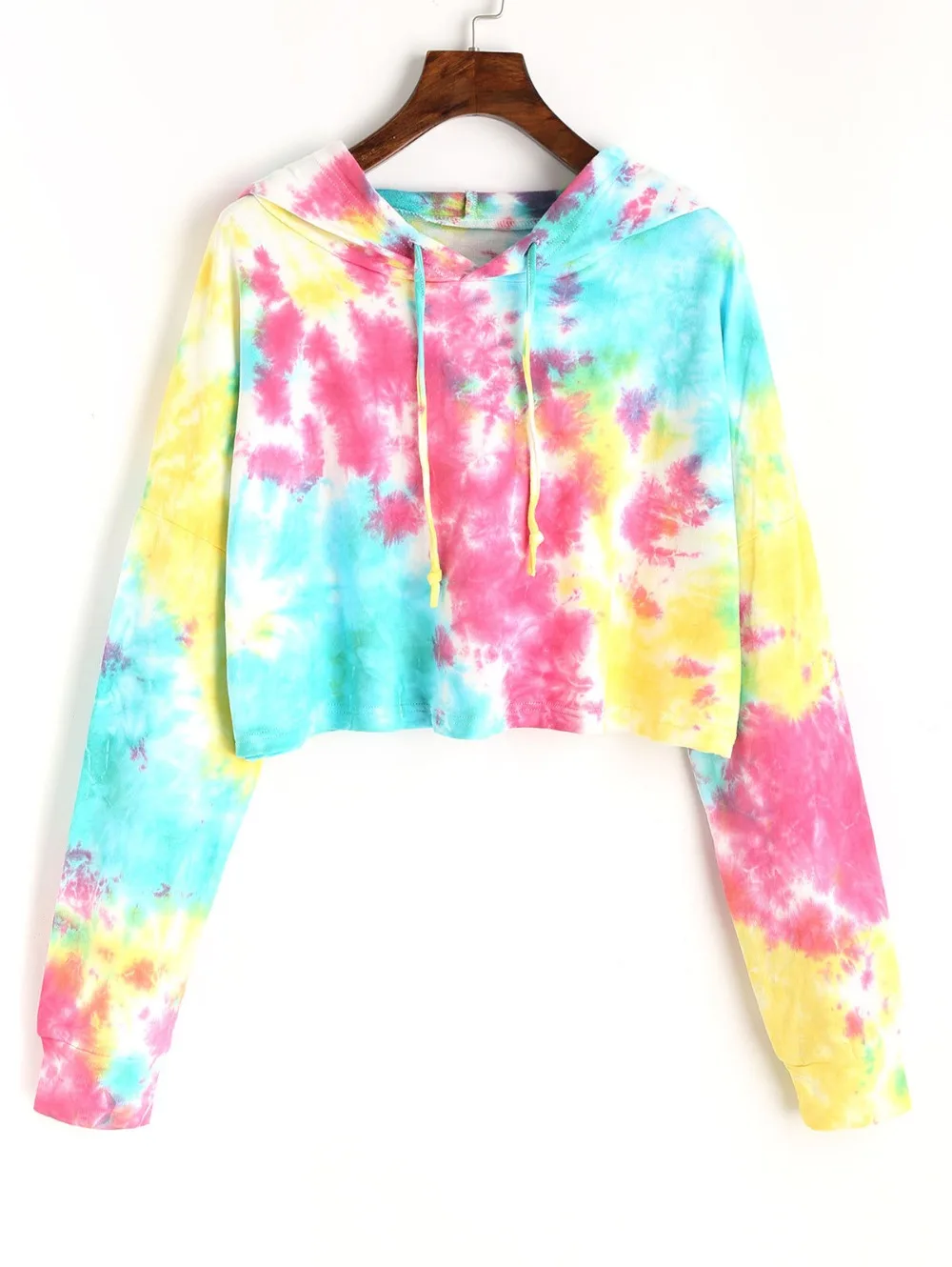 PINK YELLOW FLO SWIRL TIE DYED ADULT HOODIE sweat shirt tye dye mens womens