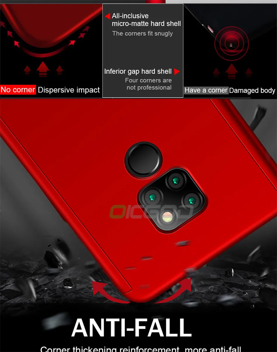 OICGOO 360 Полный чехол для телефона для huawei P20 mate 20 Pro Lite 20X Coque чехол для huawei P30 mate 10 Pro mate 20 X Lite чехол s