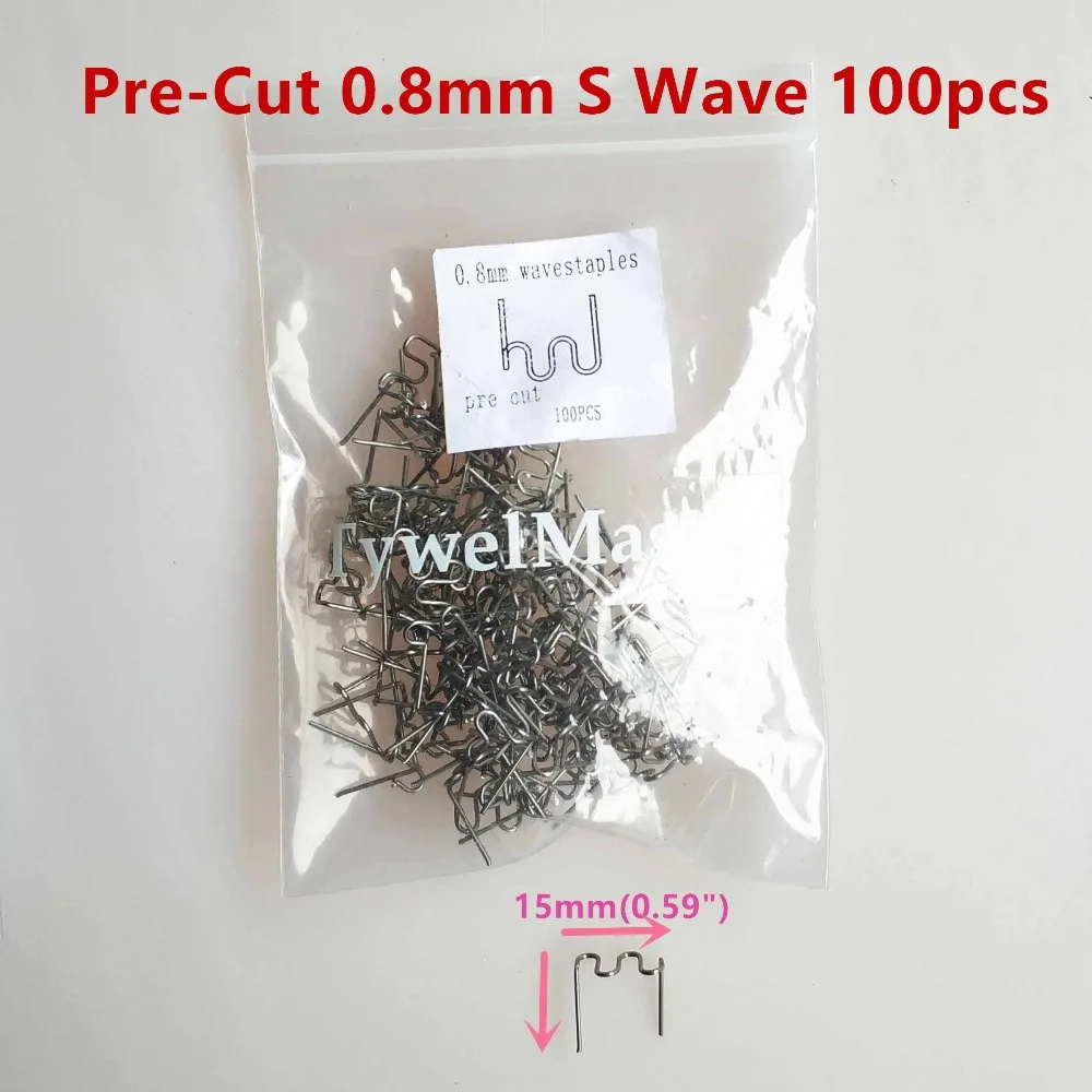 Staples for Hot Stapler Plastic Repair Wave Staples Bumper Bodywork Repairs 0.8mm S wave Staples Pre-Cut type 100pcs