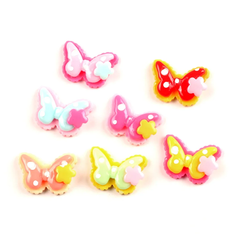 

50Pcs Resin Mixed Butterfly Crafts Flatback Cabochon Scrapbooking Decorations Fit Hair Clips Embellishments Beads Diy