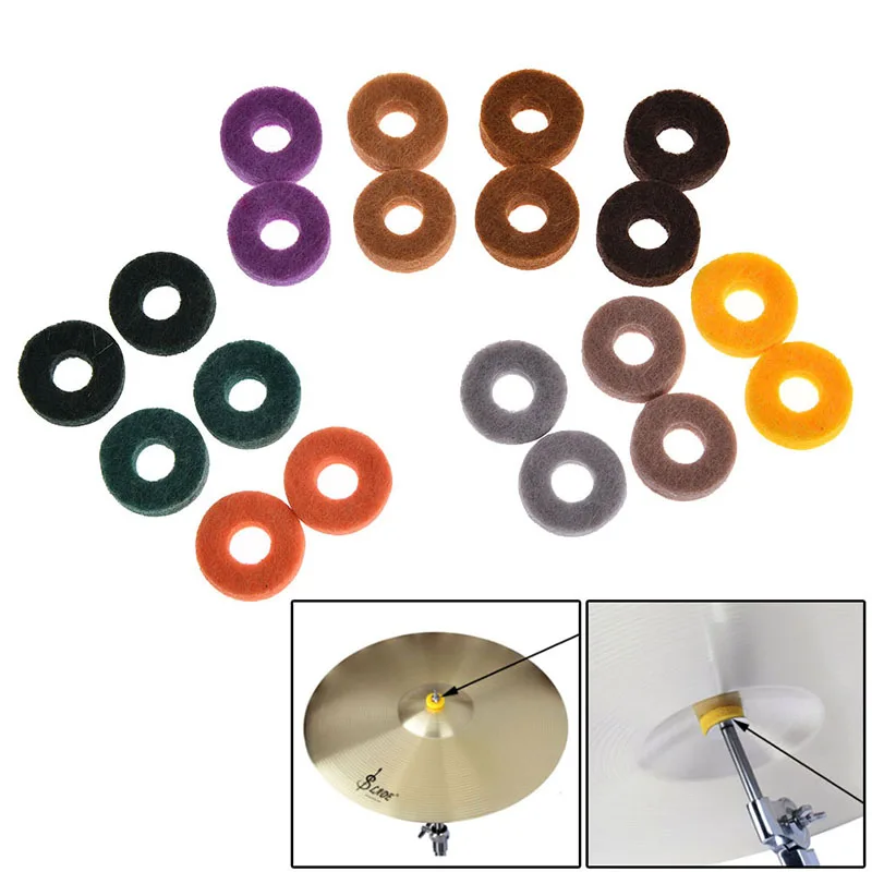 

20pcs/pack Round Soft For Drum Set Cymbal Stand Felt Washer Pad Replacement Cymbals Felt Pad Musical Instrument Accessories