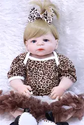 Полный силиконовые Средства ухода за кожей Reborn Baby Doll Игрушечные лошадки реалистичными 55 см принцессы для новорожденных девочек младенцев