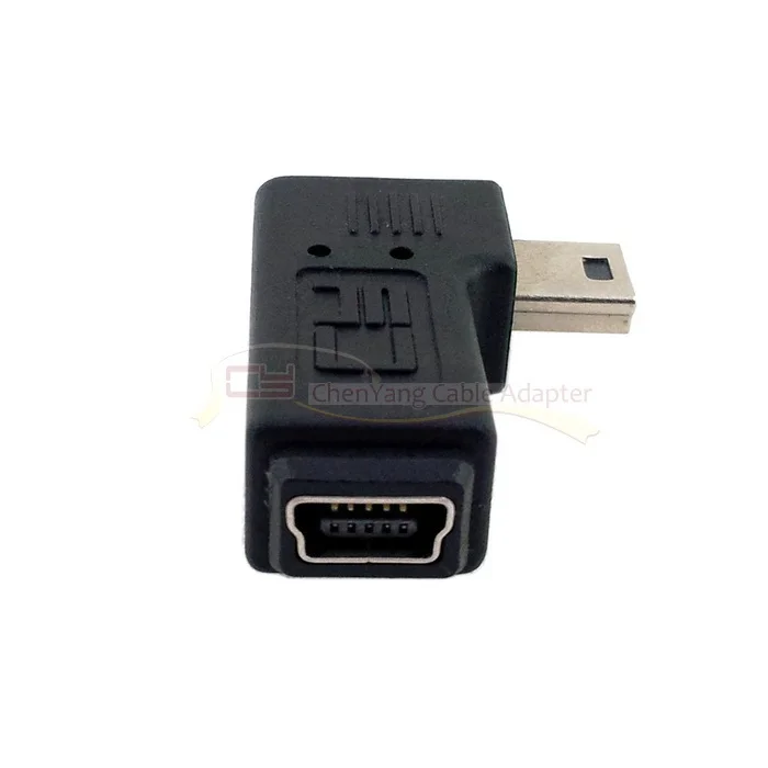 Cablecc Mini USB 2,0 5Pin Male-Female M-F удлинитель адаптер 90 градусов прямоугольный