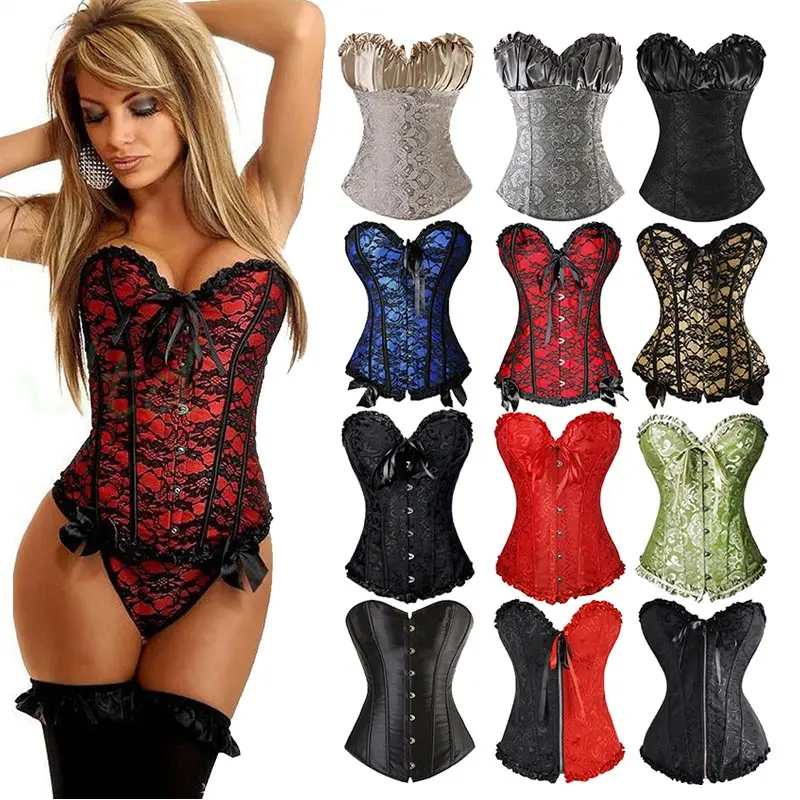 Günstig Sexy Korsetts Und Bustiers Lace Up Ohne Knochen Overbust Kostüm Steampunk Taille Korsett Kleid Körper Trainer Shapewear Top Plus Größe