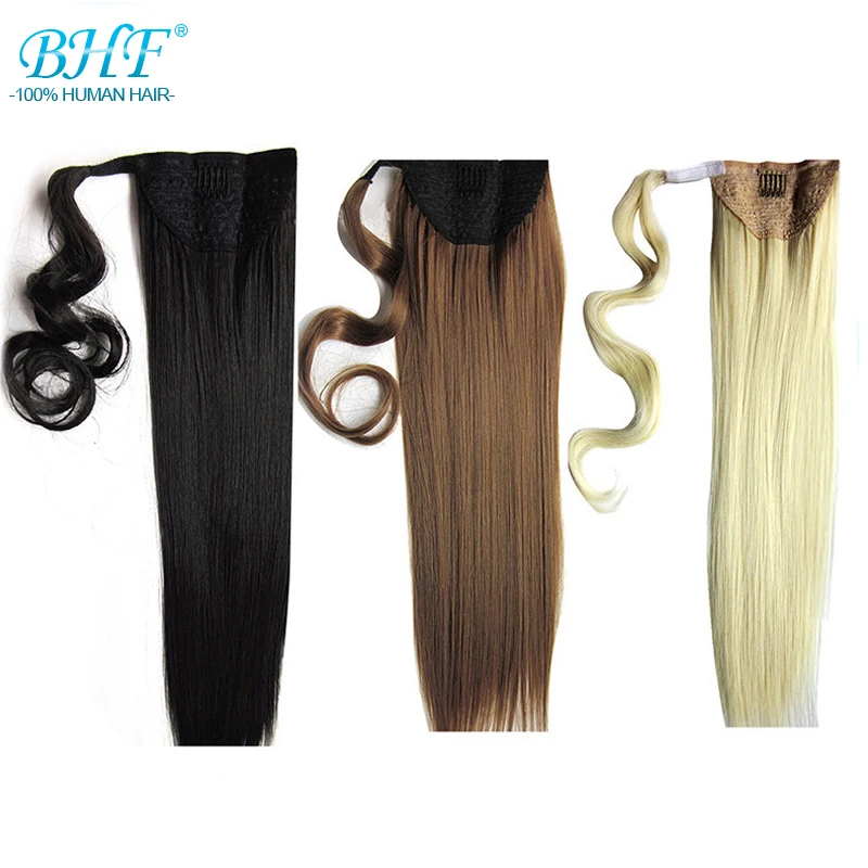 Pony tail For Russia Women Pure Color Ponytail Natural Hair Extensions Xu Chang BHF Hair Products Straight Human Hair