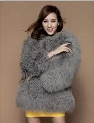 Меховая шуба женская пушистая теплая верхняя одежда с длинным рукавом осеннее зимнее пальто куртка без воротника пальто размера плюс сказочное - Цвет: dark gray