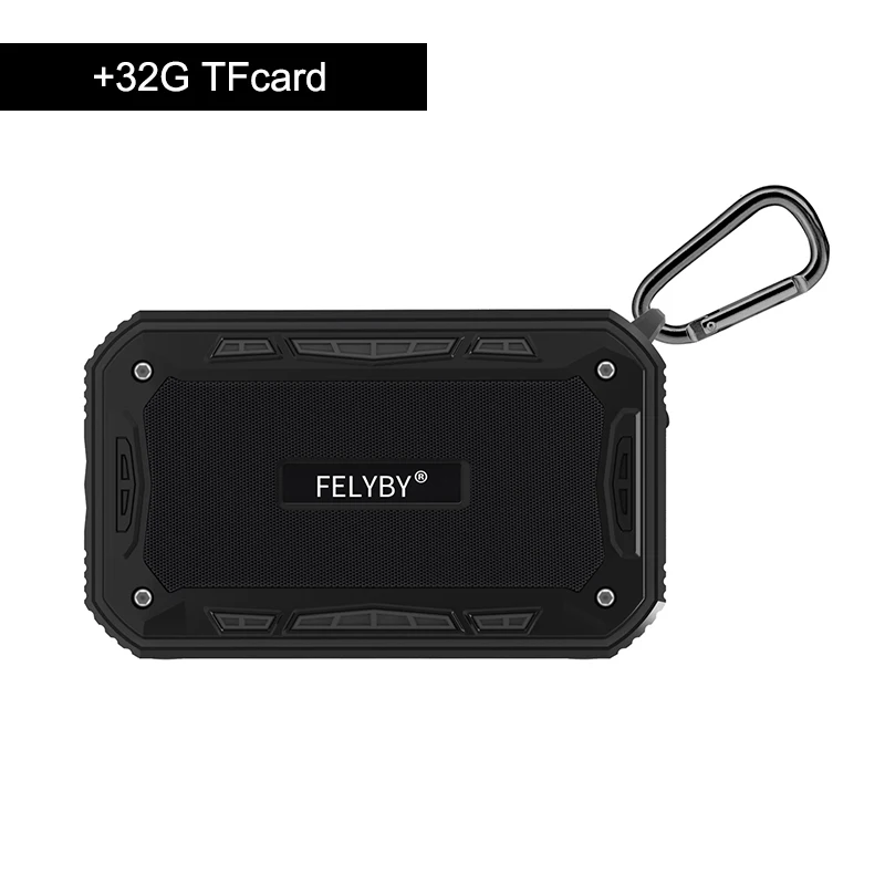 FELYBY Профессиональный S618 Мини Портативный Открытый беспроводной Bluetooth стерео динамик 3 цвета водонепроницаемый для спорта и телефона компьютера - Цвет: Black add 32G