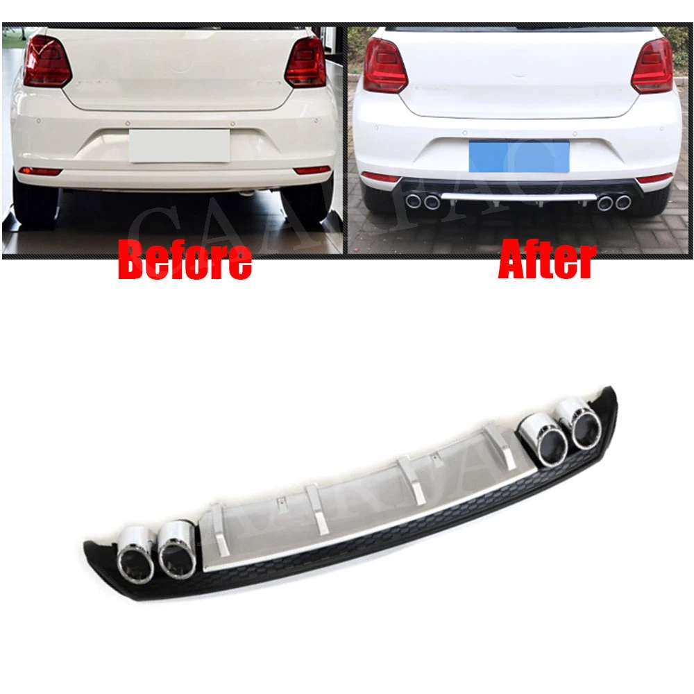 Диффузор губа на задний бампер спойлер для Volkswagen VW Polo Standard 2015 2019 PP защита
